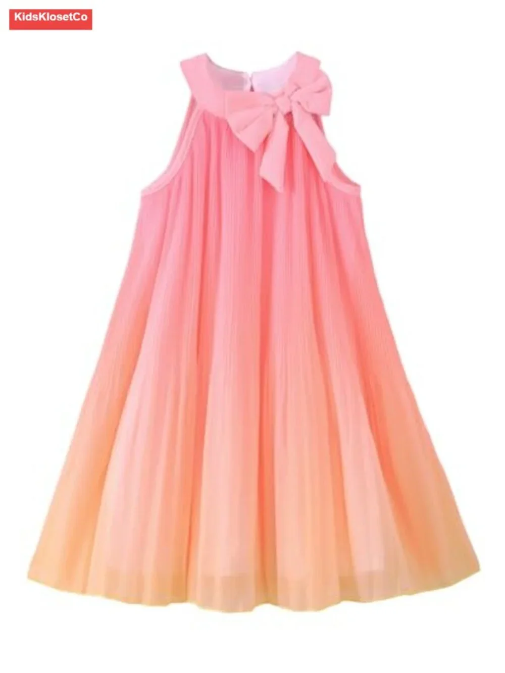 Toddler Girl Tulle Ombre Halter Sundress - Sleeveless A-Line Princess Dress
